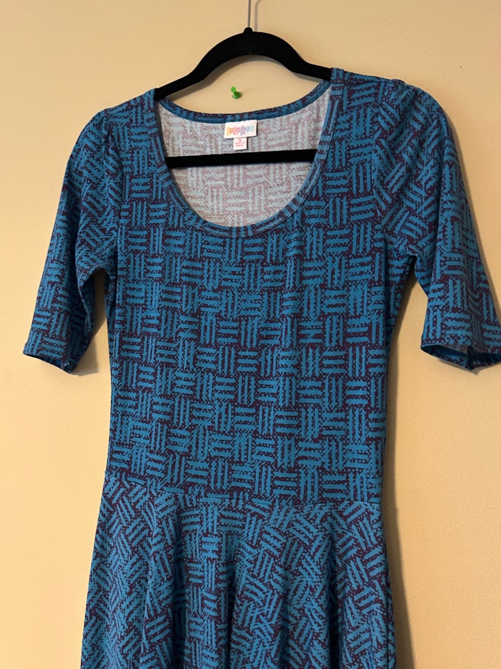 357 Blue and Purple Lularoe Nicole Dress